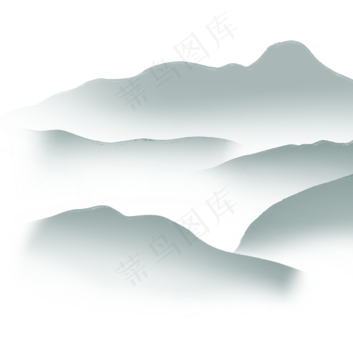 黑色水墨山水风景