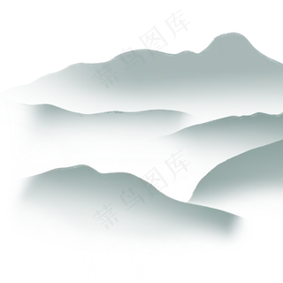 黑色水墨山水风景