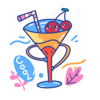 夏季樱桃味的冷饮