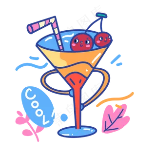 夏季樱桃味的冷饮