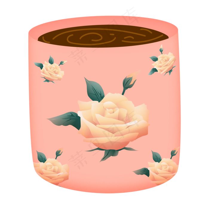 可爱粉色玫瑰甜蜜咖啡(2000X2000(DPI:150))psd模版下载