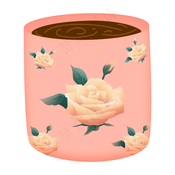 可爱粉色玫瑰甜蜜咖啡(2000X2000(DPI:150))psd模版下载