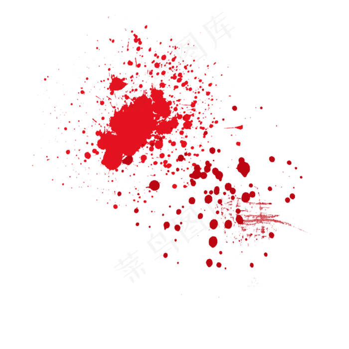 红色血迹效果元素(2000X2000(DPI:300))psd模版下载
