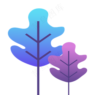 两颗卡通的大树