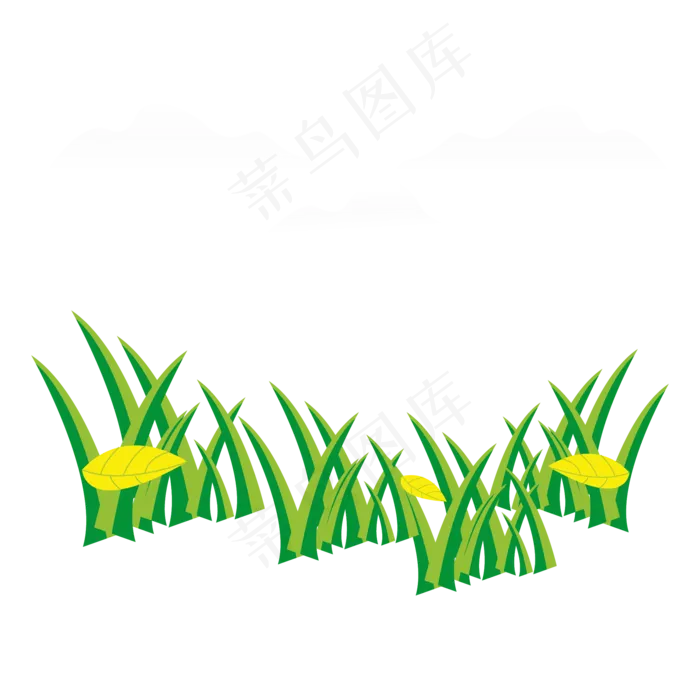 手绘矢量绿色草地,免抠元素ai矢量模版下载