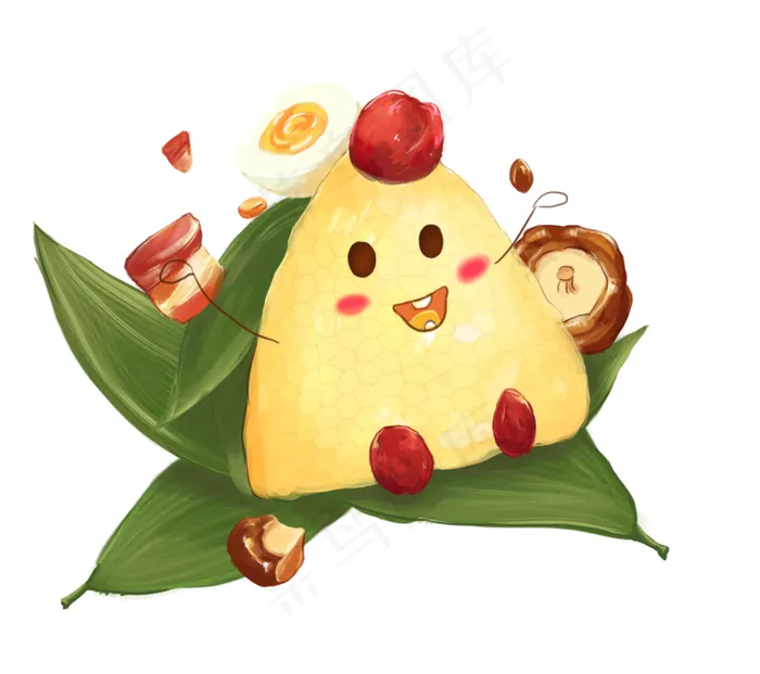 端午节可爱肉馅粽子(878X779(DPI:300))psd模版下载