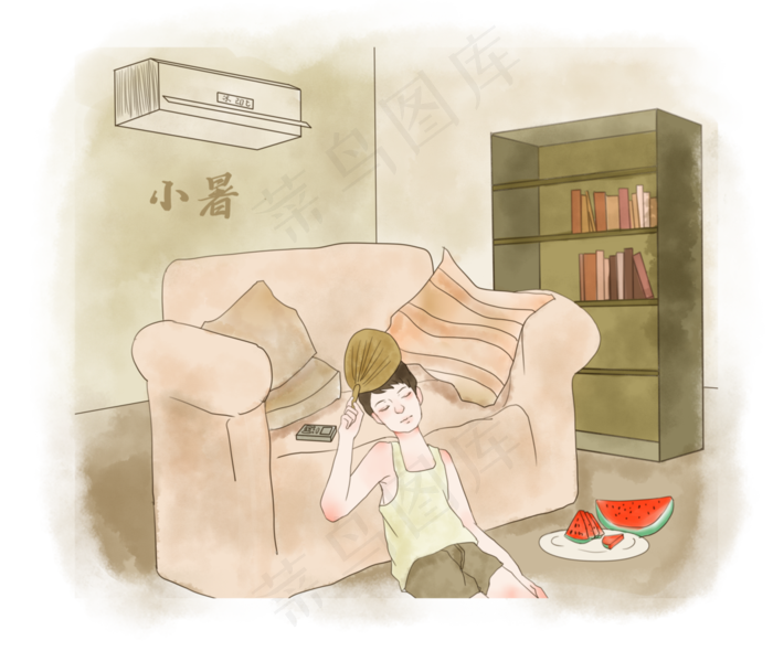 小暑节气复古年代生活吃西瓜