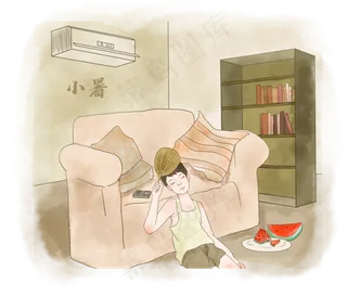 小暑节气复古年代生活吃西瓜