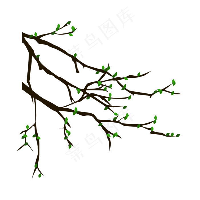 矢量卡通树枝发芽(4167*4167px 300 dpi )ai矢量模版下载