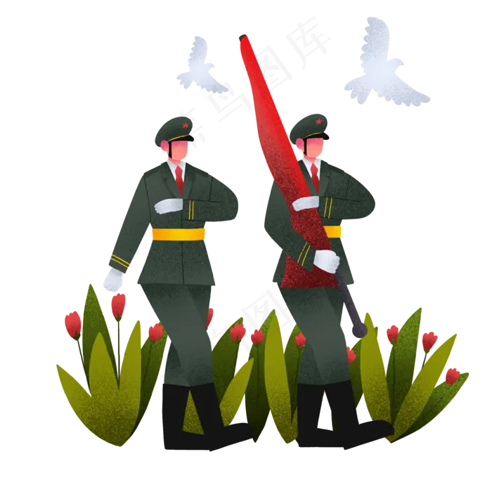 拿这红旗走路军人(2000X2000(DPI:300))psd模版下载