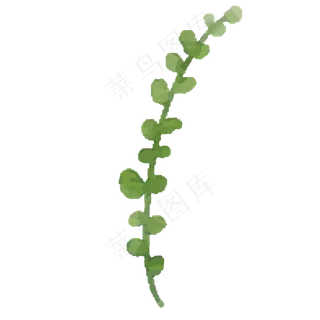 小叶子弯弯树枝叶免抠