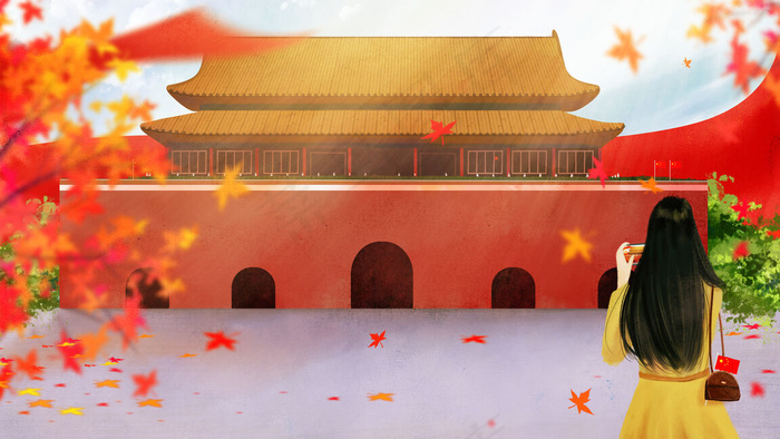 金秋十月欢度国庆(2880*1620px 300 dpi )psd模版下载