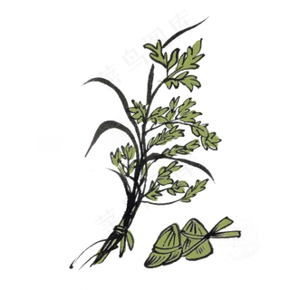 端午节传统节日粽子水墨风手绘插