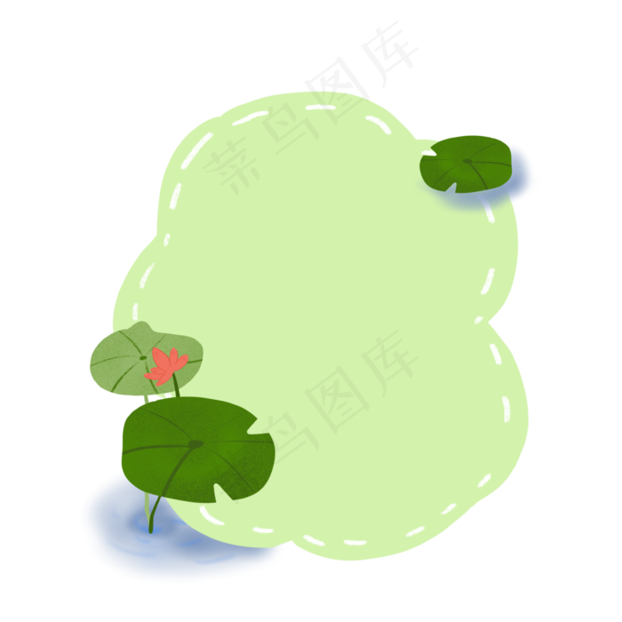 清新荷花边框元素