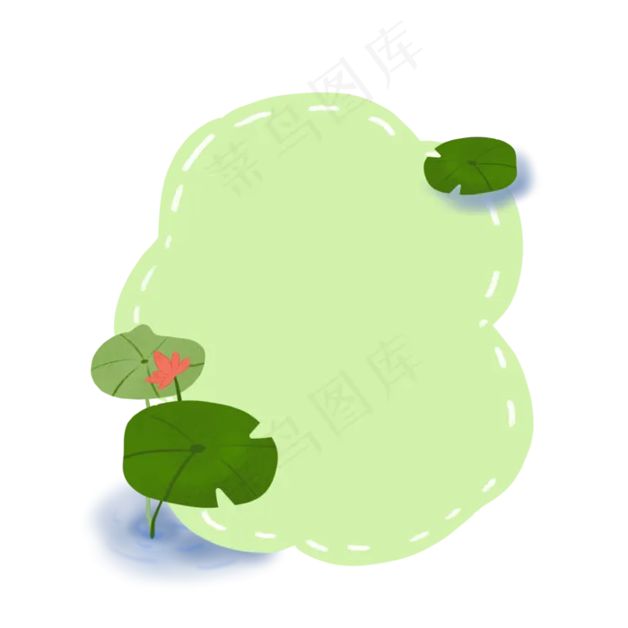 清新荷花边框元素(2000X2000(DPI:132))psd模版下载