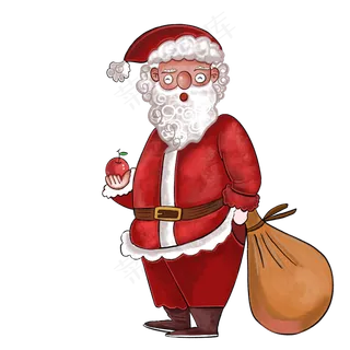 圣诞老人礼物包裹平安夜,免抠元素