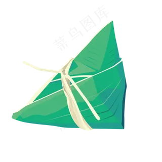 一个绿叶粽子元素
