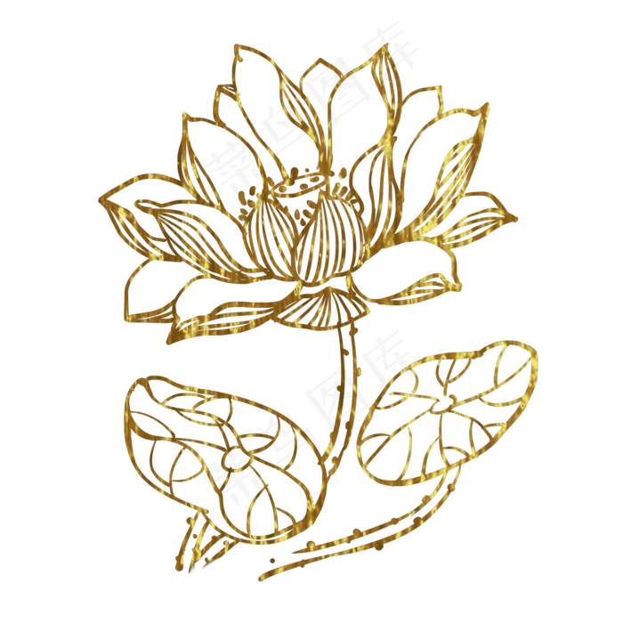 金色花荷花(2000X2000(DPI:300))psd模版下载