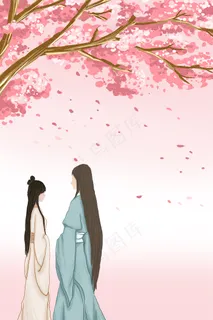 古风简约梦幻温馨情侣七夕文艺清新手绘 古风简约梦幻温馨情侣七夕文艺清新手绘