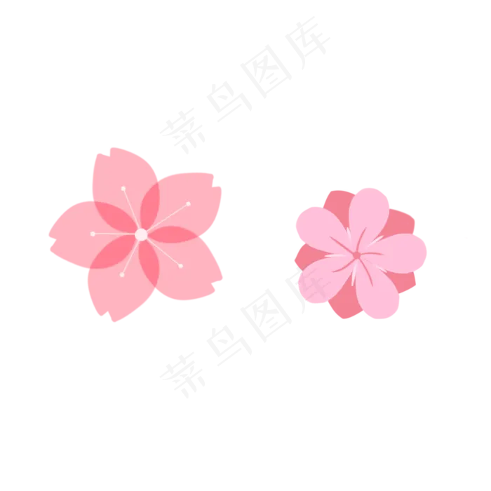 卡通手绘粉红色桃花春季樱花桃花,免抠元素