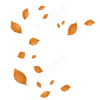 秋天秋色枯叶飘落漂浮素材,免抠元素