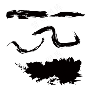 中国水墨笔刷笔触矢量