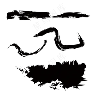 中国水墨笔刷笔触矢量