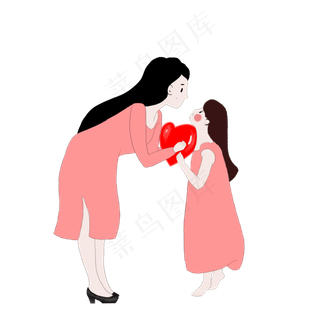 温馨粉色系母亲和孩子