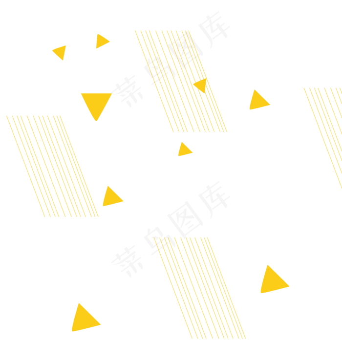 黄色三角和线条漂浮素材,免抠元素(4167*4168px 300 dpi )ai矢量模版下载