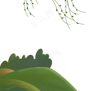 传统节日清明节风吹柳树