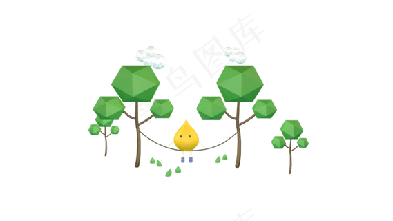 荡秋千的可爱小玩偶免扣素材