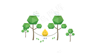 荡秋千的可爱小玩偶免扣素材