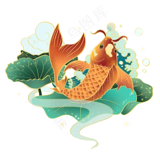 国潮锦鲤,免抠元素