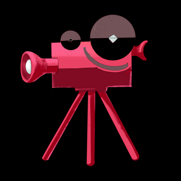 红色的摄像机插图