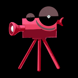 红色的摄像机插图