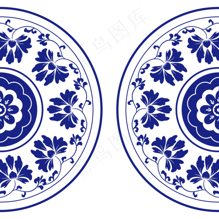 青花瓷底纹,免抠元素