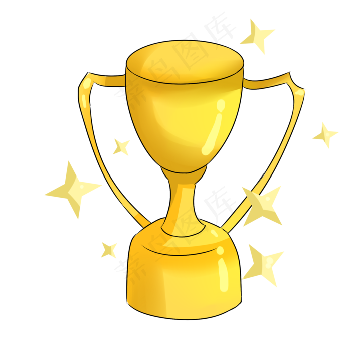 企业年会颁奖奖杯插画,免抠元素