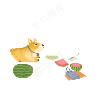 卡通黄色的小狗免抠图