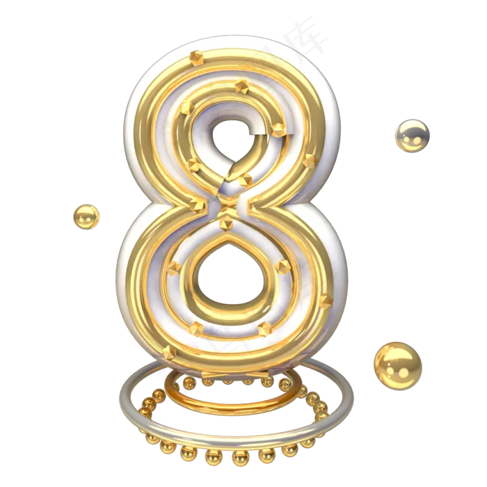金色倒计时数字8可商用,免抠元素艺术字(2000*2000px)psd模版下载