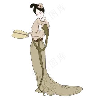 手绘中国古代仕女