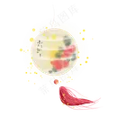 古代花卉圆形灯笼