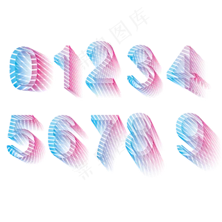 立体炫彩0-9数字