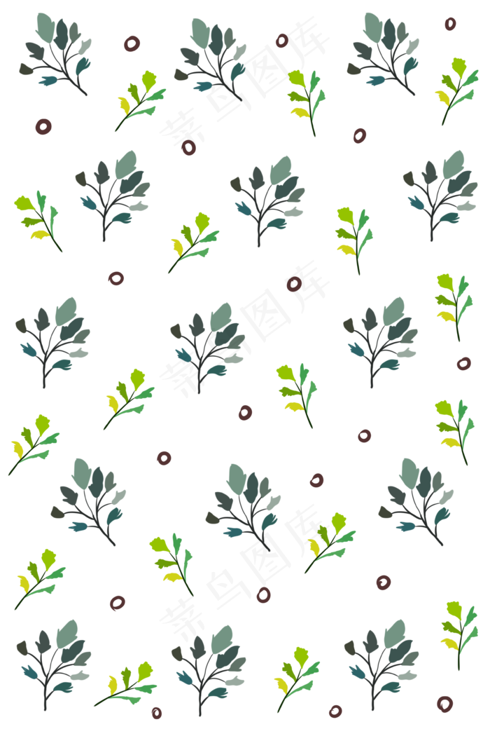 手绘绿色树枝底纹