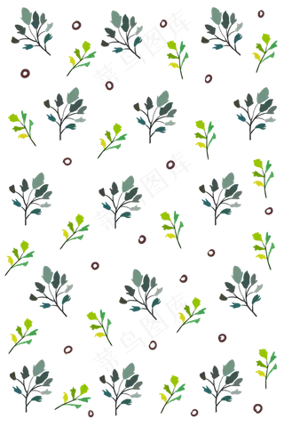 手绘绿色树枝底纹