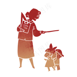 教师剪影五一劳动节PNG素材,免抠元素