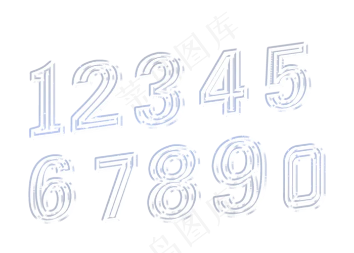 数字123456789金属立体字(2800X2000(DPI:150))psd模版下载