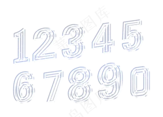 数字123456789金属立体字