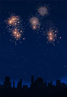 巅峰之夜炫丽烟花平面素材