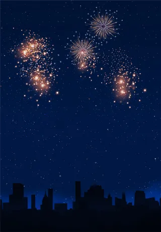 巅峰之夜炫丽烟花平面素材