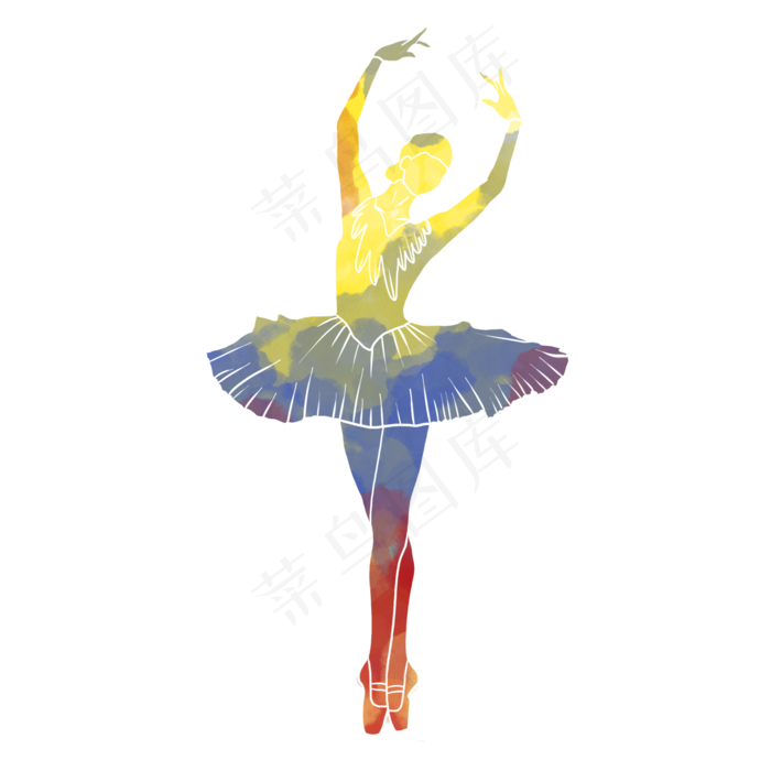 水彩运动芭蕾舞蹈素材